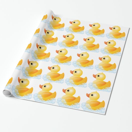 Grote gele duck cadeaupapier (Uitgerold)