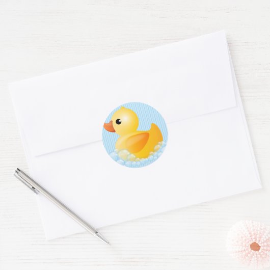 Grote gele eend ronde sticker (Envelop)