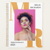 Grote gele Initialen typografie foto afspraak Planner (Voorkant)