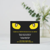 Grote gele kattenogen zijn zwart Halloween feest Kaart (Staand voorkant)