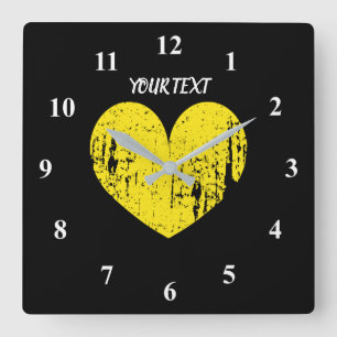 Grote gele  keuken, groot keuken vierkante klok