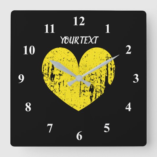 Grote gele  keuken, groot keuken vierkante klok (Voorkant)