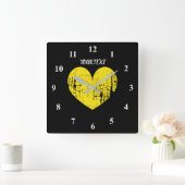 Grote gele  keuken, groot keuken vierkante klok (Huis)