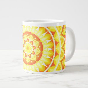 Grote Gele Mandala Helder Zonlicht Boho Oversized Koffiekop