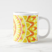 Grote Gele Mandala Helder Zonlicht Boho Oversized Koffiekop (Rechts)