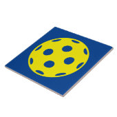Grote gele pickleball ball tegels tegeltje (Zijkant)
