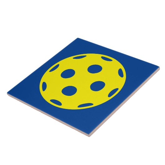 Grote gele pickleball ball tegels tegeltje (Zijkant)