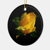 Grote gele rog keramisch ornament (Links)