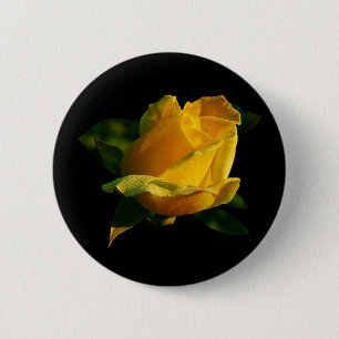 Grote gele rog ronde button 5,7 cm