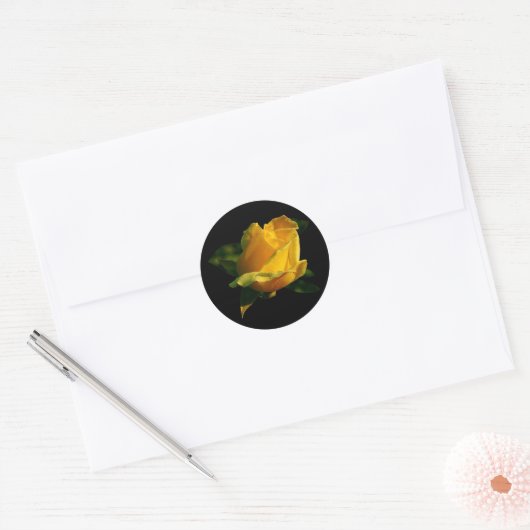 Grote gele rog ronde sticker (Envelop)