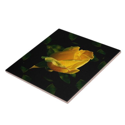 Grote Gele Roze Keramische Tile Tegeltje (Zijkant)