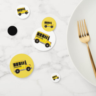 Grote Gele School Bus Kind Birthday Confetti