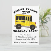 Grote Gele School Bus Kind Birthday Kaart (Staand voorkant)