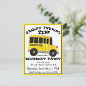 Grote Gele School Bus Kind Birthday Uitnodiging Briefkaart (Staand voorkant)