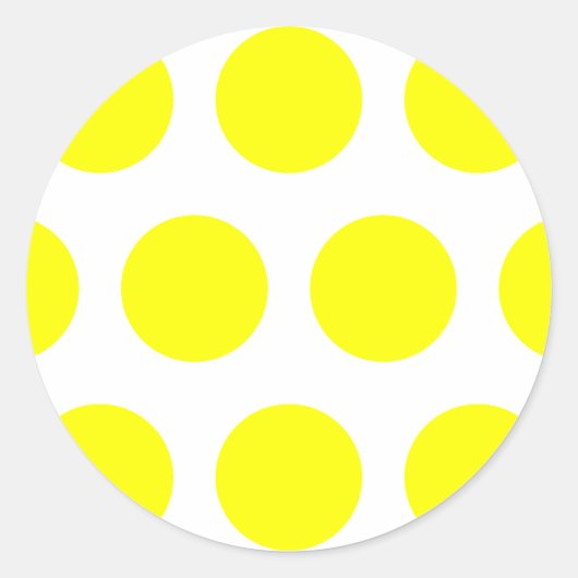 Grote Gele Stippen Ronde Sticker (Voorkant)