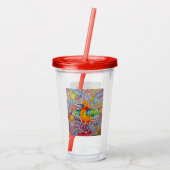 Grote gele vogel acryl drinkbeker (Achterkant)