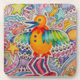 Grote gele vogel bier onderzetter