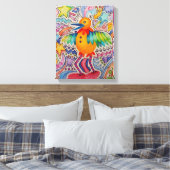 Grote gele vogel canvas afdruk (Insitu (Slaapkamer))