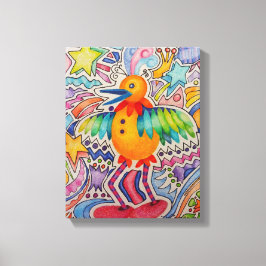 Grote gele vogel canvas afdruk