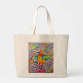 Grote gele vogel tote bag (Achterkant)