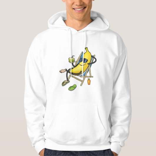 Grote gele zonnebanaan hoodie (Voorkant)