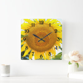 Grote Gele Zonnebloem Bloem Vierkante Klok