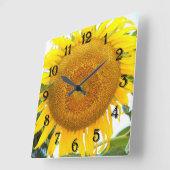 Grote Gele Zonnebloem Bloem Vierkante Klok (Hoek)