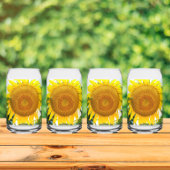 Grote gele zonnebloem bloesem blikvorm glas