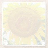 Grote gele zonnebloem bloesem glazen onderzetter (Achterkant)