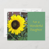 Grote - gele zonnebloem briefkaart (Voorkant / Achterkant)