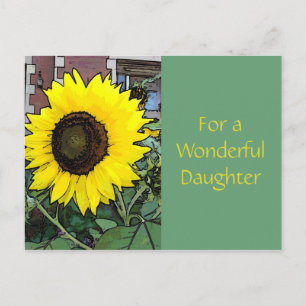 Grote - gele zonnebloem briefkaart