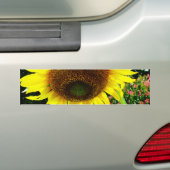 Grote gele zonnebloem bumpersticker (Op auto)