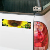 Grote gele zonnebloem bumpersticker (Op Truck)