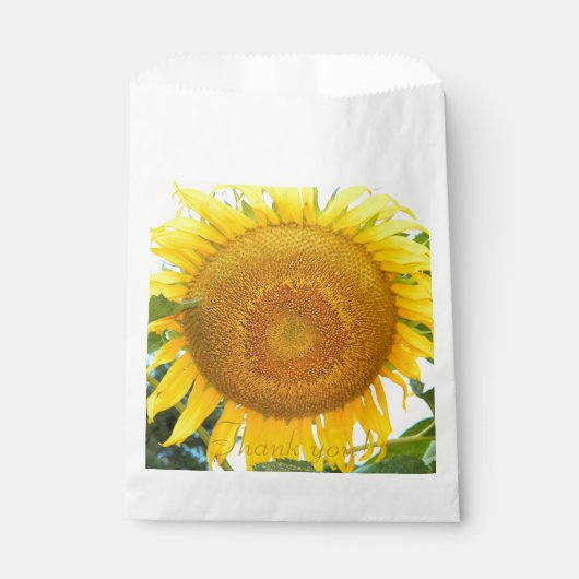Grote Gele Zonnebloem Hartelijk dank Bedankzakje (Voorkant)