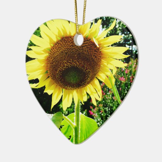 Grote gele zonnebloem keramisch ornament (Links)