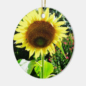 Grote gele zonnebloem keramisch ornament (Links)