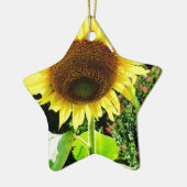 Grote gele zonnebloem keramisch ornament (Links)