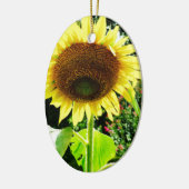 Grote gele zonnebloem keramisch ornament (Links)