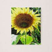 Grote gele zonnebloem legpuzzel (Verticaal)