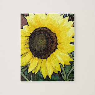 Grote - gele zonnebloem legpuzzel