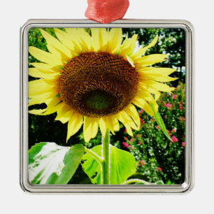 Grote gele zonnebloem metalen ornament