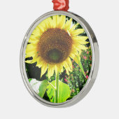 Grote gele zonnebloem metalen ornament (Links)