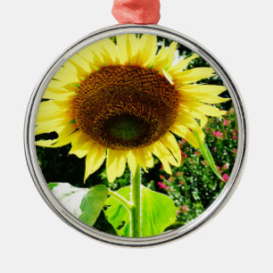 Grote gele zonnebloem metalen ornament