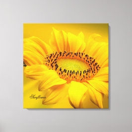 Grote Gele Zonnebloem Opgespannen Canvasprint Canvas Afdruk