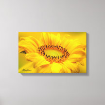 Grote Gele Zonnebloem Opgespannen Canvasprint
