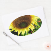 Grote gele zonnebloem ovale sticker (Envelop)