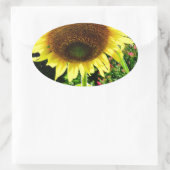 Grote gele zonnebloem ovale sticker (Tas)