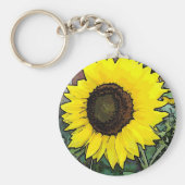Grote - gele zonnebloem sleutelhanger (Voorkant)