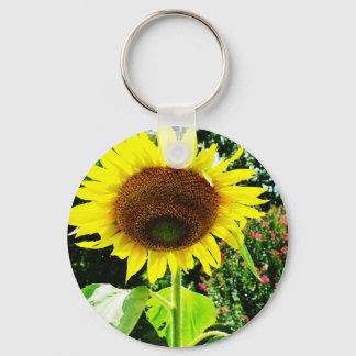 Grote gele zonnebloem sleutelhanger