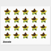 Grote gele zonnebloem ster sticker (Vel)